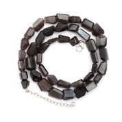 Black Moonstone Beaded Silver Necklace Jewelry For Inner Peace And Reduces Stress 