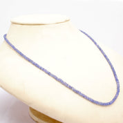 Tanzanite Gemstone Beaded Silver Necklace December Birthstone Jewelry For Spiritual Awareness And Enhances Intuition 