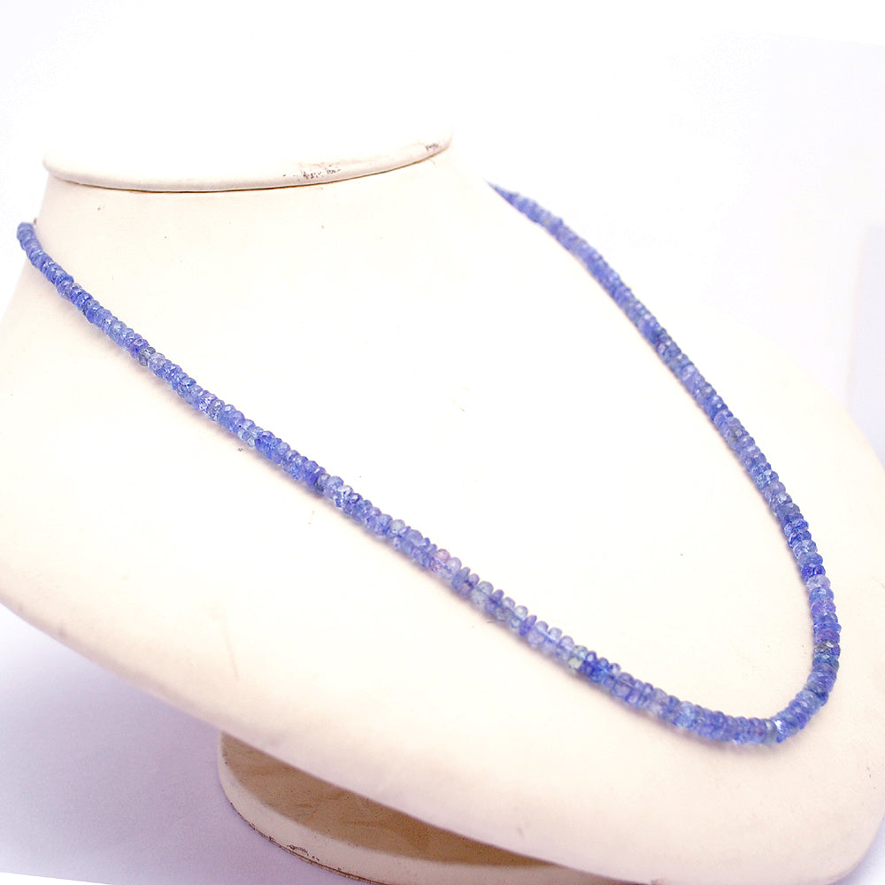 Tanzanite Gemstone Beaded Silver Necklace December Birthstone Jewelry For Personal Growth And Creativity 