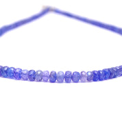 Tanzanite Gemstone Beaded Silver Necklace December Birthstone Jewelry For Spiritual Awareness And Enhances Intuition 