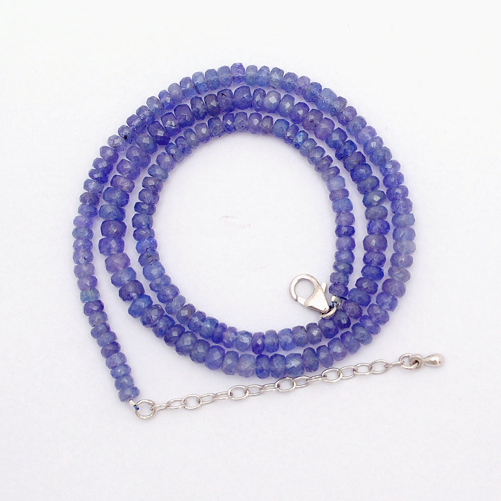 Tanzanite Gemstone Beaded Silver Necklace December Birthstone Jewelry For Personal Growth And Creativity 