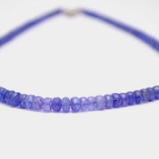 Tanzanite Gemstone Beaded Silver Necklace December Birthstone Jewelry For Personal Growth And Creativity 