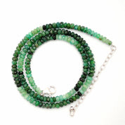 Emerald Gemstone Beaded Silver Necklace May Birthstone Jewelry For Growth Healing And Improved Vision 