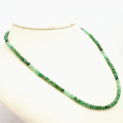 Emerald Gemstone Beaded Silver Necklace May Birthstone Jewelry For Growth Healing And Improved Vision 