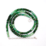 Emerald Gemstone Beaded Silver Necklace May Birthstone Jewelry For Blance Healing And Increased Creativity 