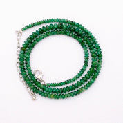 Emerald Gemstone Beaded Silver Necklace May Birthstone Jewelry For Emotional Healing And Overall Well-Being 