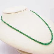 Emerald Gemstone Beaded Silver Necklace May Birthstone Jewelry For Emotional Healing And Overall Well-Being 