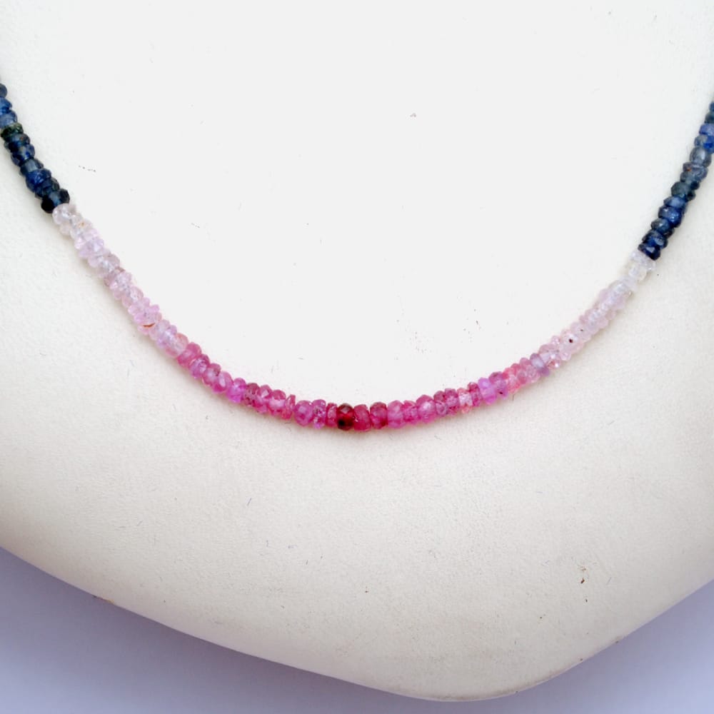 Sapphire Gemstone Beaded Silver Necklace September Birthstone Jewelry For Promotes Inner Peace And Clarity And Enhances Intuition 