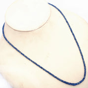 Sapphire Gemstone Beaded Silver Necklace September Birthstone Jewelry For Against Negative Energy And Aids In Decision-Making 