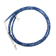 Sapphire Gemstone Beaded Silver Necklace September Birthstone Jewelry For Protection Against Negative Energy And Strengthens Relationships 