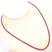 Ruby Gemstone Beaded Silver Necklace July Birthstone Jewelry For Passion And Enhances Energy 