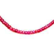 Ruby Gemstone Beaded Silver Necklace July Birthstone Jewelry For Passion And Enhances Energy 