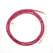 Ruby Gemstone Beaded Silver Necklace July Birthstone Jewelry For Passion And Enhances Energy 