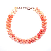 Pink Opal Gemstone Beaded Silver Bracelet October Birthstone Jewelry For Love And Confidence 