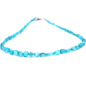 Sky Blue Apatite Gemstone Beaded Silver Necklace December Birthstone Jewelry For Clarity And Reduces Stress 