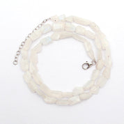 Rainbow Moonstone Beaded Silver Necklace June Birthstone Jewelry For Passion And Boosted Fertility 