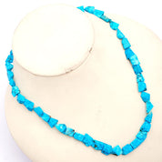 Turquoise Gemstone Beaded Silver Necklace December Birthstone Jewelry For Protection And Inner Calm 