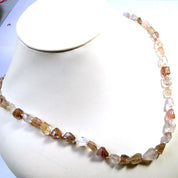 Copper Rutile Gemstone Beaded Silver Necklace April Birthstone Jewelry For Grounding And Enhanced Creativity 