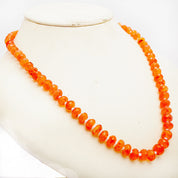 Carnelian Gemstone Beaded Silver Necklace July Birthstone Jewelry For Enhances Courage And Enhances Self-Confidence 