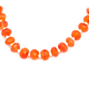 Carnelian Gemstone Beaded Silver Necklace July Birthstone Jewelry For Enhances Courage And Enhances Self-Confidence 