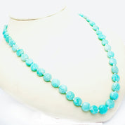 Amazonite Gemstone Beaded Silver Necklace Jewelry For Enhances Communication And Stress Relief 