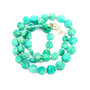 Amazonite Gemstone Beaded Silver Necklace Jewelry For Enhances Communication And Stress Relief 