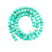 Amazonite Gemstone Beaded Silver Necklace Jewelry For Problem-Solving And Stress Relief 