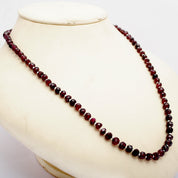 Garnet Gemstone Beaded Silver Necklace January Birthstone Jewelry For Strength And Grounding 