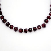 Garnet Gemstone Beaded Silver Necklace January Birthstone Jewelry For Strength And Grounding 