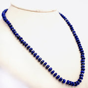 Lapis Lazuli Gemstone Beaded Silver Necklace Jewelry For Protection And Promotes Self-Awareness 