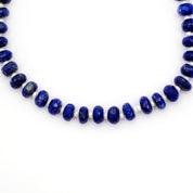 Lapis Lazuli Gemstone Beaded Silver Necklace Jewelry For Protection And Promotes Self-Awareness 