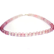 Rose Quartz Gemstone Beaded Silver Necklace January Birthstone Jewelry For Love And Harmony And Enhances Focus 