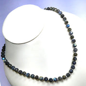 Labradorite Gemstone Beaded Silver Necklace September Birthstone Jewelry For Promotes Inner Peace And Balance Emotions 