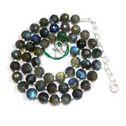 Labradorite Gemstone Beaded Silver Necklace September Birthstone Jewelry For Promotes Inner Peace And Balance Emotions 