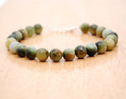 Cats Eye Agate Gemstone Beaded Silver Bracelet Jewelry For Spiritual Growth And Improves Focus 