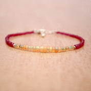 Ruby Gemstone Beaded Silver Bracelet July Birthstone Jewelry For Courage And Improves Circulation 