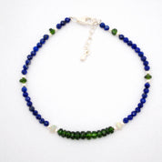 Chrome Diopside Gemstone Beaded Silver Bracelet Jewelry For Emotional Healing And Promotes Emotional Balance 
