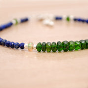 Chrome Diopside Gemstone Beaded Silver Bracelet Jewelry For Emotional Healing And Promotes Emotional Balance 