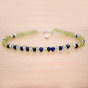Peridot Gemstone Beaded Silver Bracelet August Birthstone Jewelry For Emotional Healing And Prosperity 