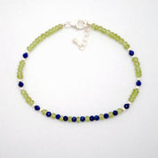 Peridot Gemstone Beaded Silver Bracelet August Birthstone Jewelry For Emotional Healing And Prosperity 
