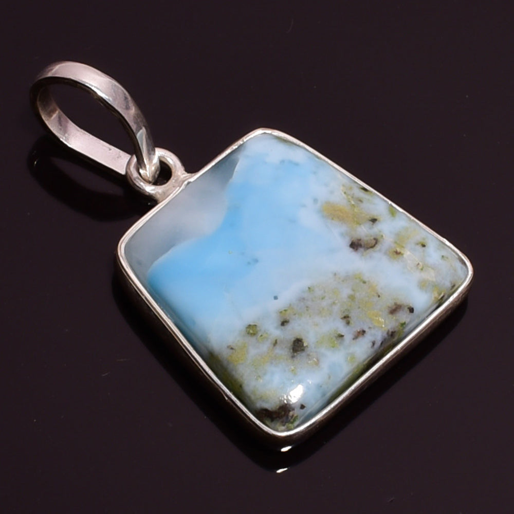 Natural Blue Larimar Pendant Fine Gemstone Pendant 