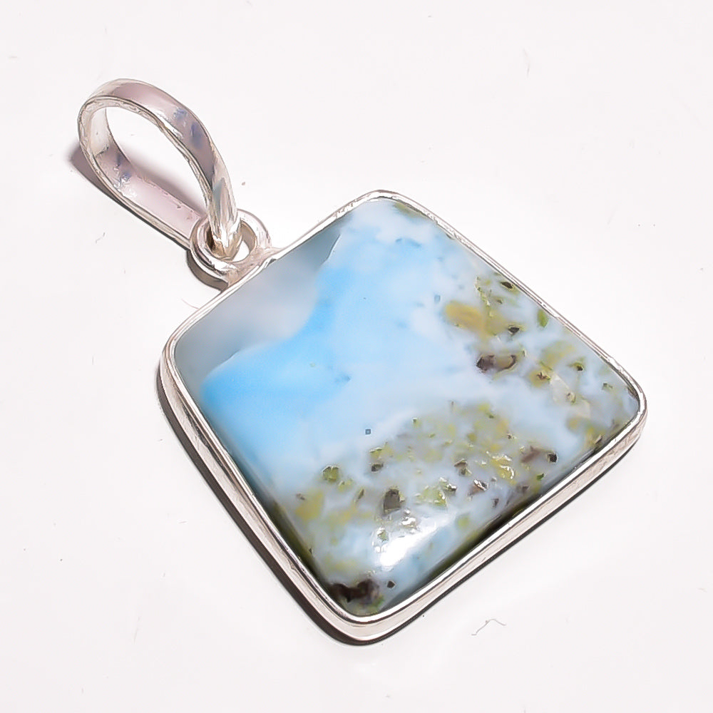 Natural Blue Larimar Pendant Fine Gemstone Pendant 