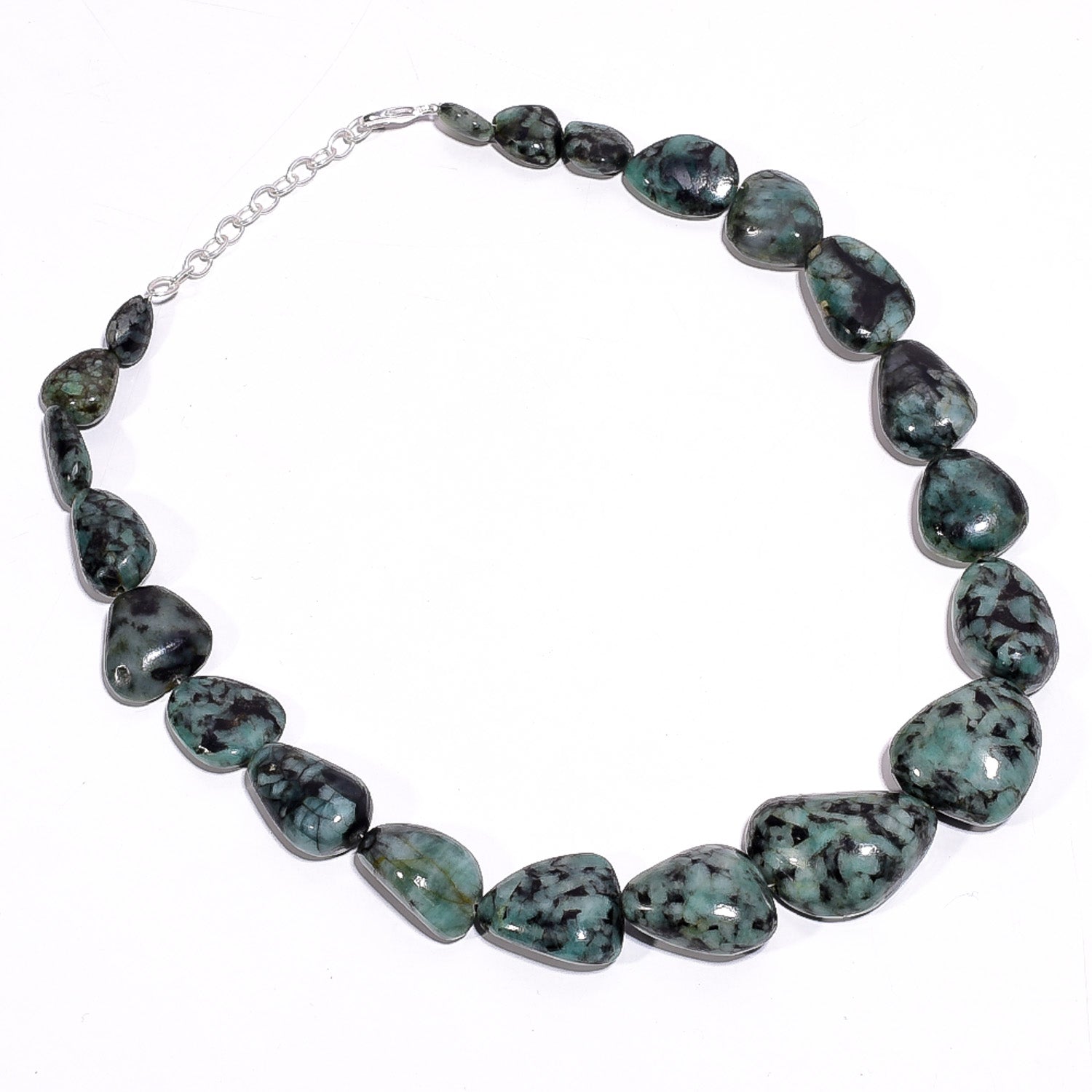 Natural Green Emerald  Beaded Fine Gemstone Necklace 