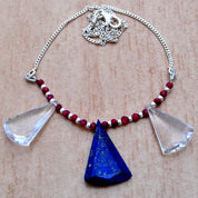 Natural Blue  Lapis Lazuli  Beaded Fine Gemstone Necklace 