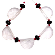 Natural White/Colorless Crystal Quartz Beaded Fine Gemstone Necklace 