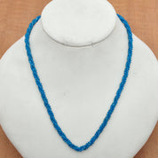 Natural White  Neyon Apatite Beaded Fine Gemstone Necklace 