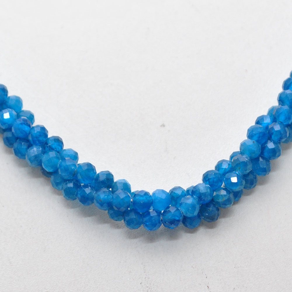 Natural White  Neyon Apatite Beaded Fine Gemstone Necklace 