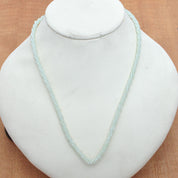 Natural White Preynite Beaded Fine Gemstone Necklace 