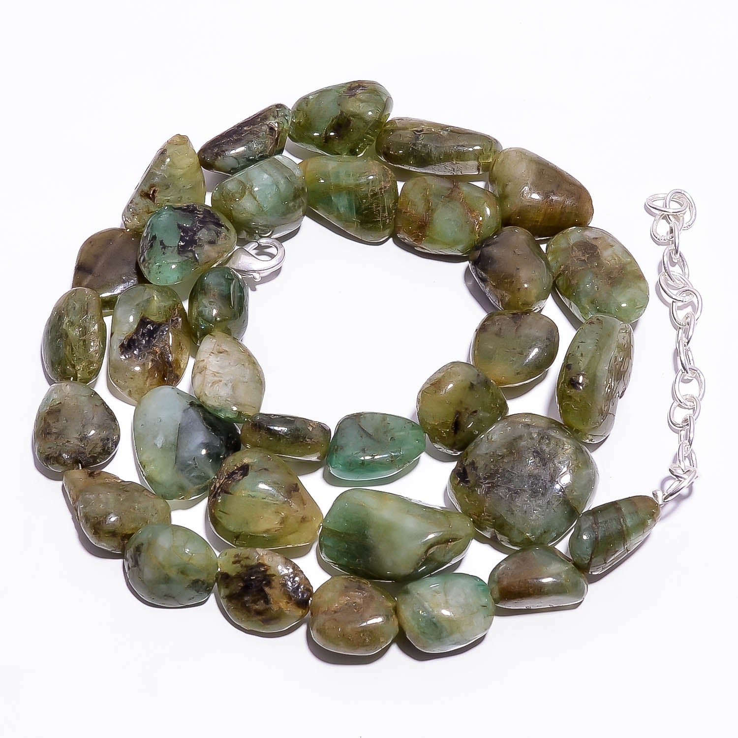 Natural Green Emerald  Beaded Fine Gemstone Necklace 