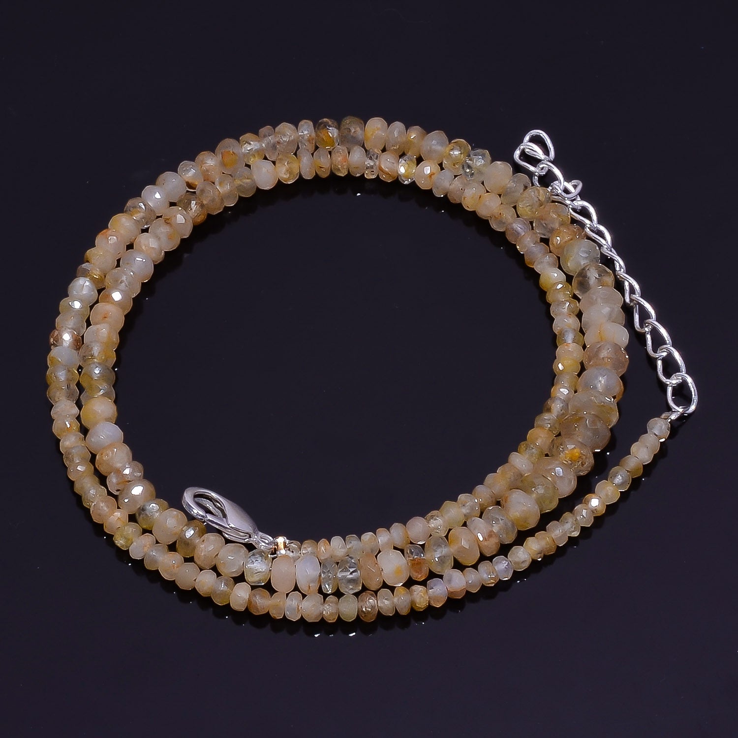 Natural Gold Golden Rutile Beaded Fine Gemstone Necklace 